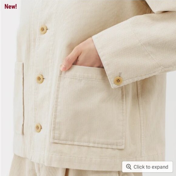 MUJI - Kapok Blend Corduroy Ivory Jacket - L - Picture 7 of 10